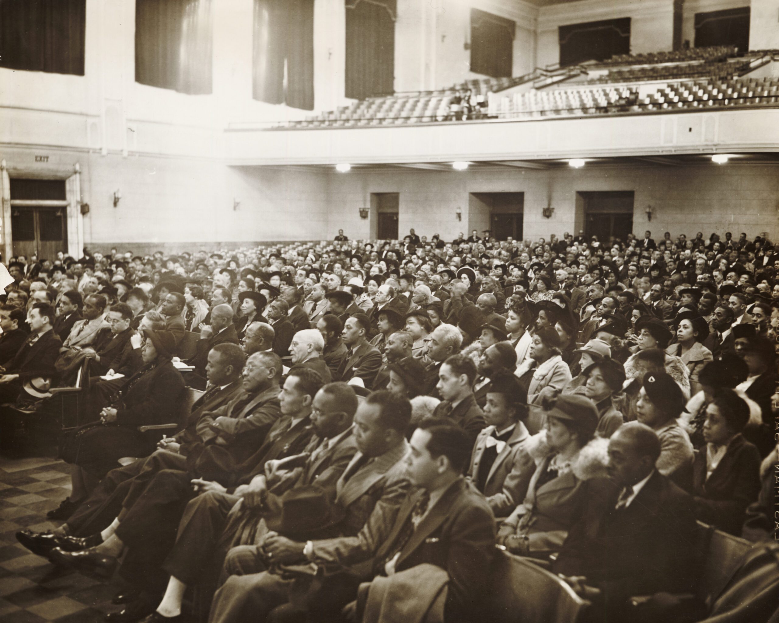 Meeting of Brotherhood of Sleeping Car Porters in auditorium