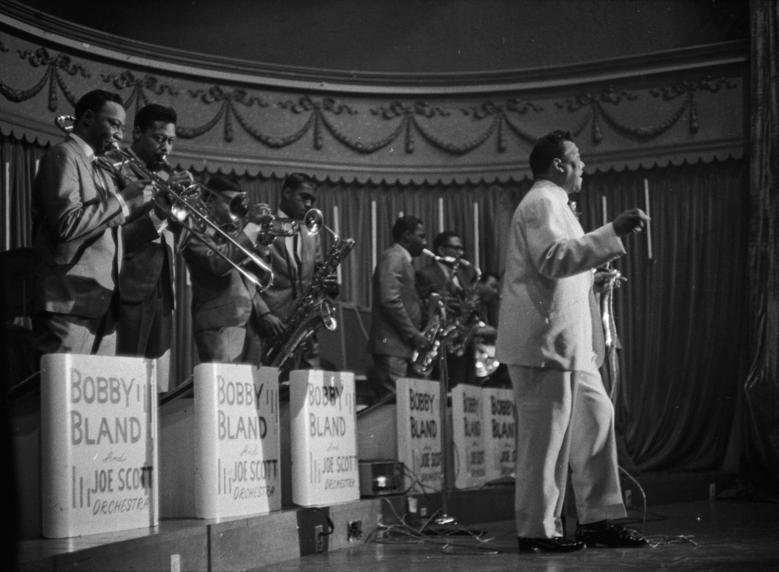 Bobby Bland performing at the Trianon Ballroom, 6201 South Cottage Grove Avenue, Chicago, Illinois, December 7, 1963.