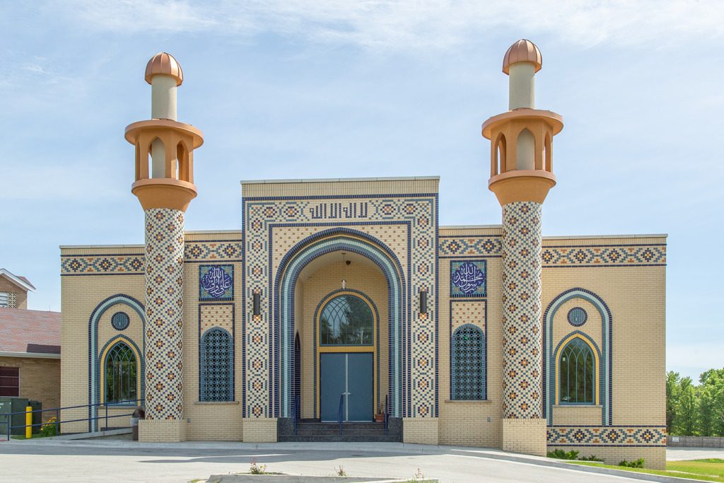 Exterior view of the Islamic Education Center, located at 1269 Goodrich Avenue, Glendale Heights, Illinois
