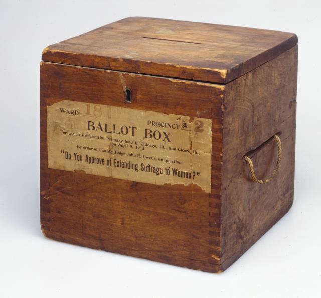 Ballot box regarding women's suffrage. ICHi-032106