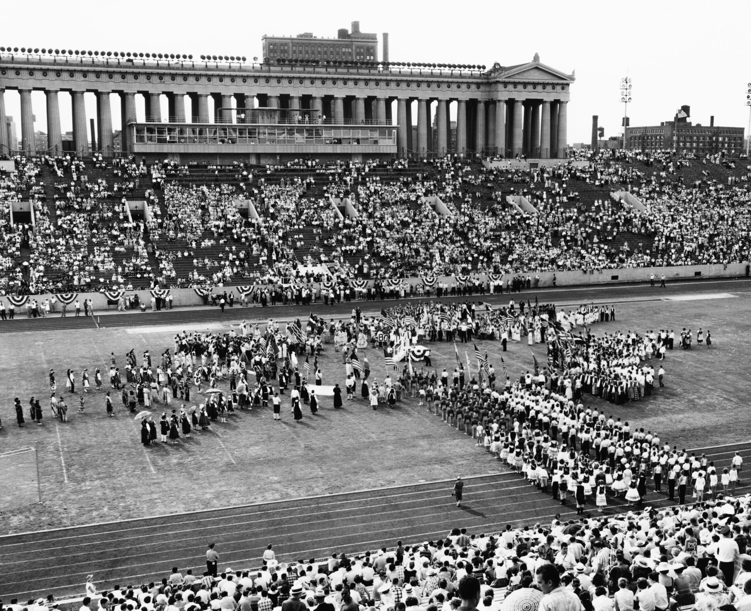 Opening day ceremonies of the 1959 Pan American Games at Soldier Field