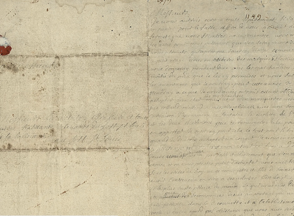 Robert LaSalle’s September 1, 1683 letter from Chicago.
