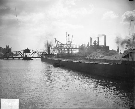 South Chicago steel mills viewed from water
