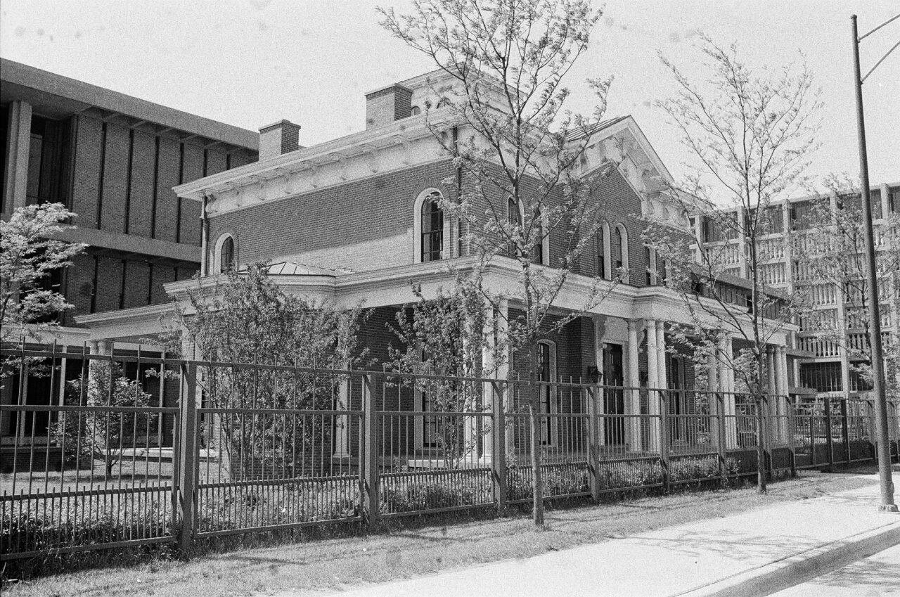 Interior and exterior of Hull House after relocation and remodel