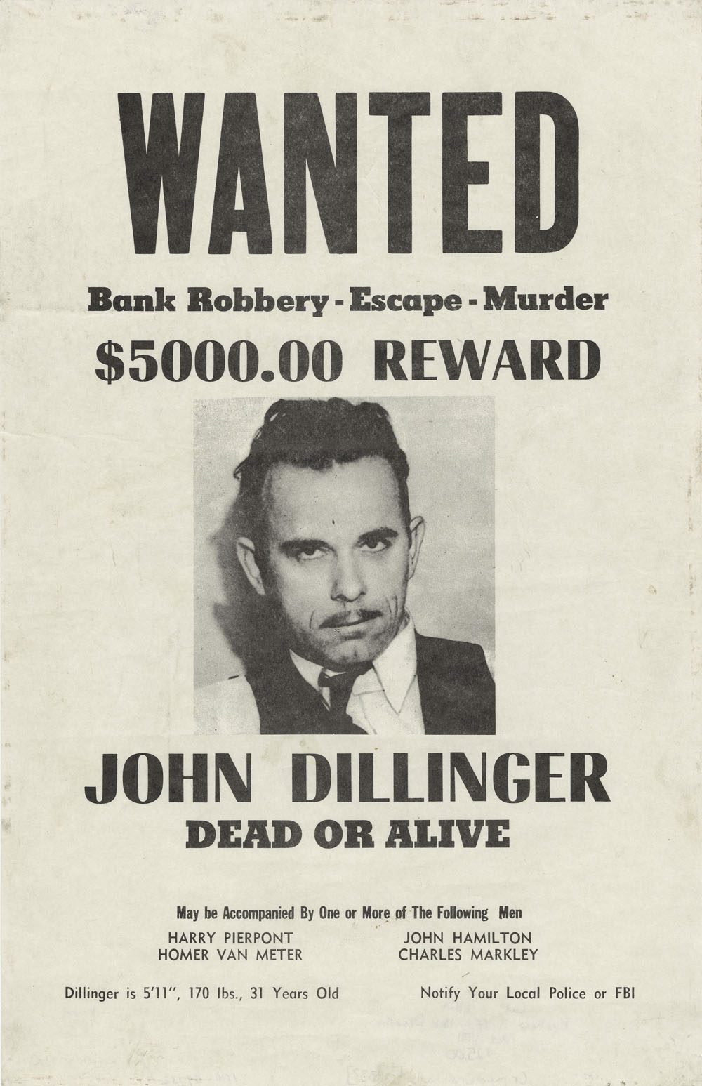 Wanted: John Dillinger, Dead or Alive