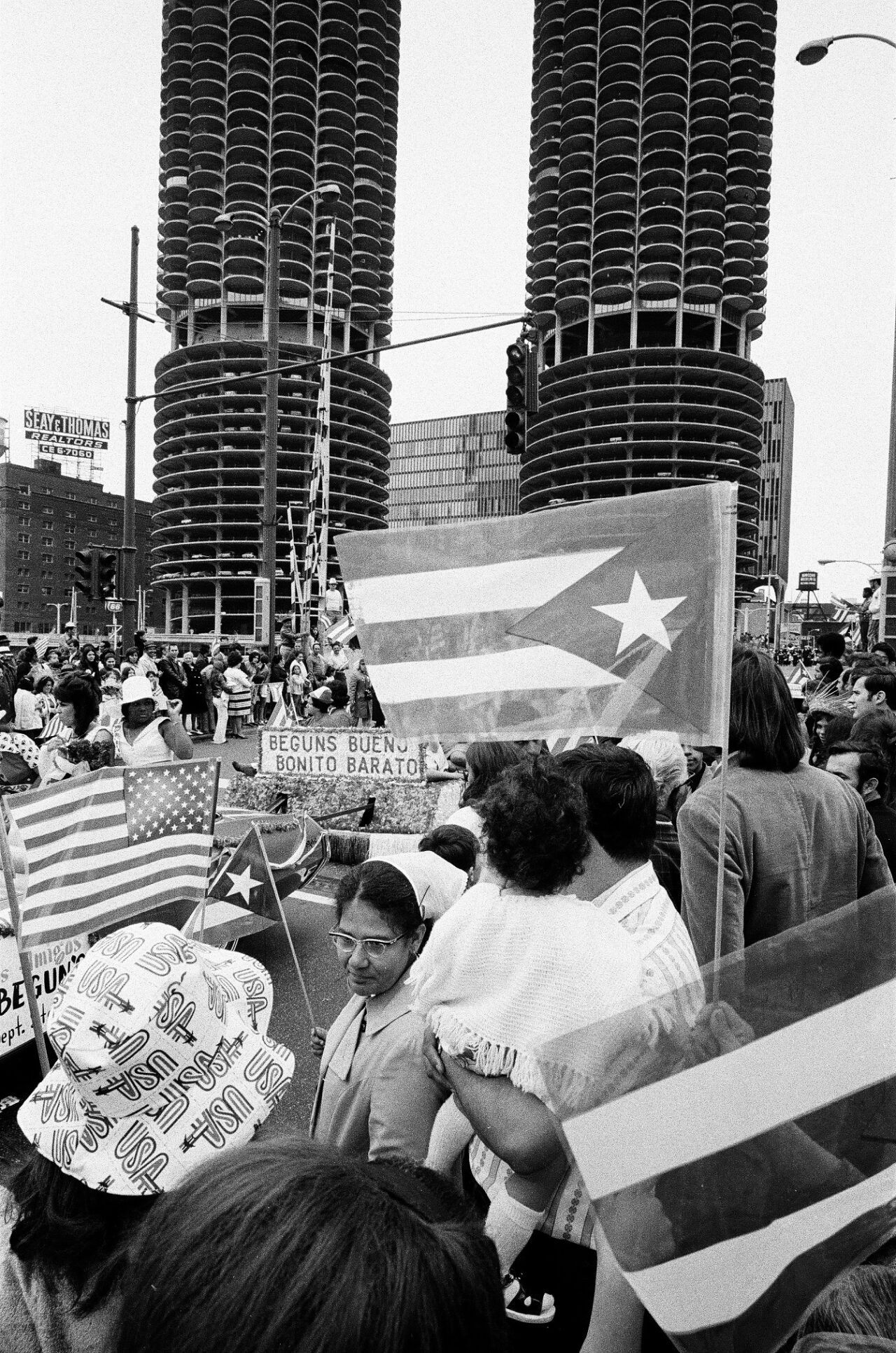 Daley and Ogilvie in parade with Puerto Rican Governor