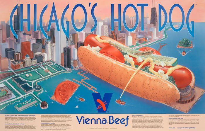 Poster advertising Vienna Beef hot dogs