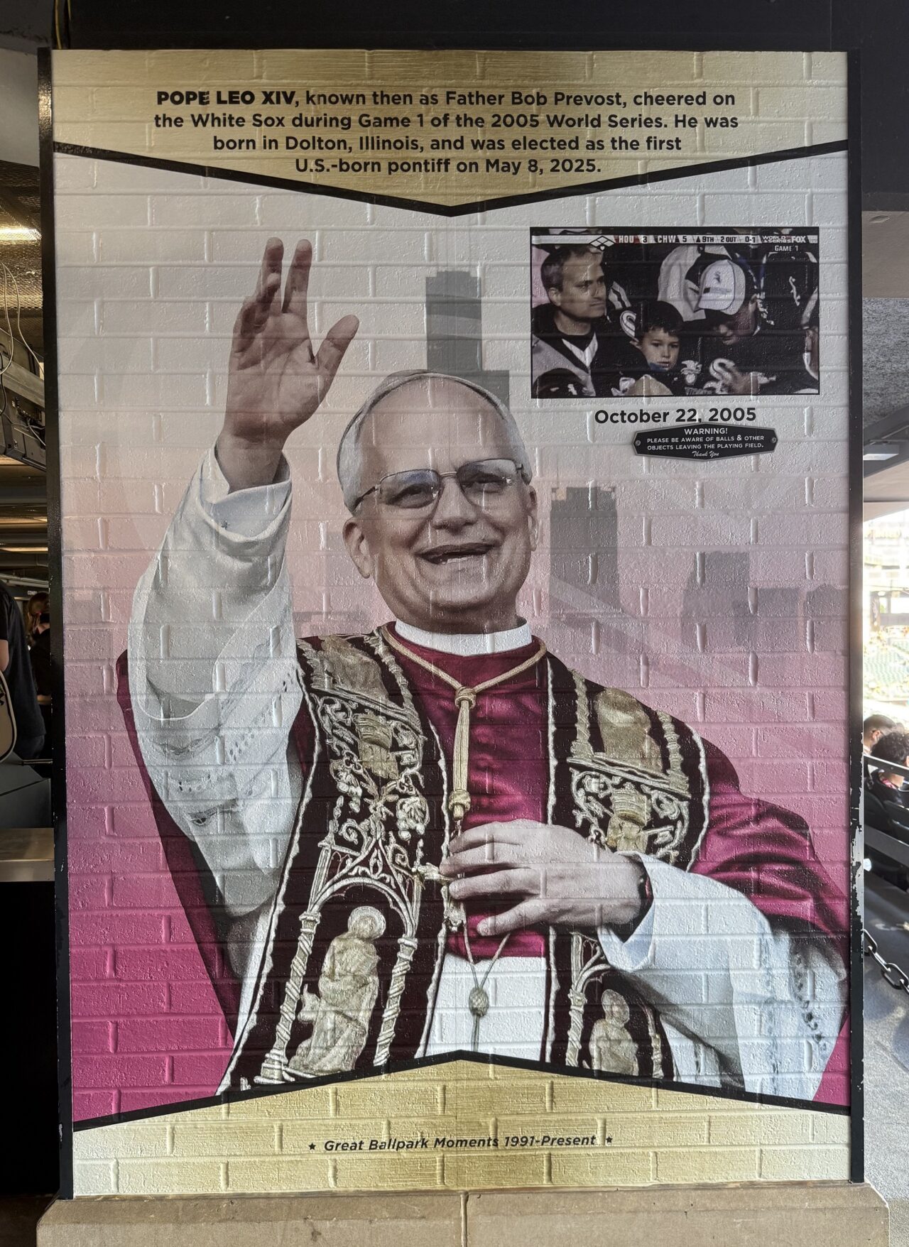 Pope Leo mural Rate Field 2025 – Cropped
