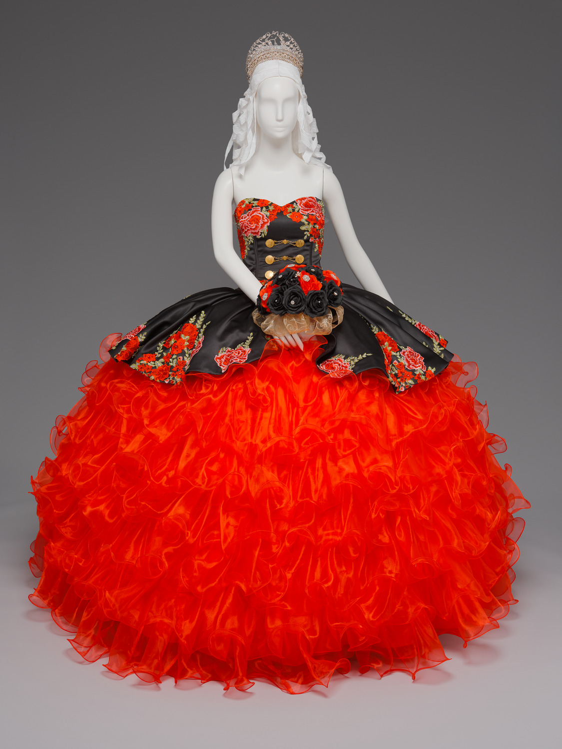 Quinceañera dress and accessories